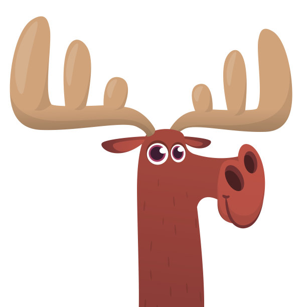 很酷的卡通麋鹿角色。矢量麋鹿插图孤立。图片下载