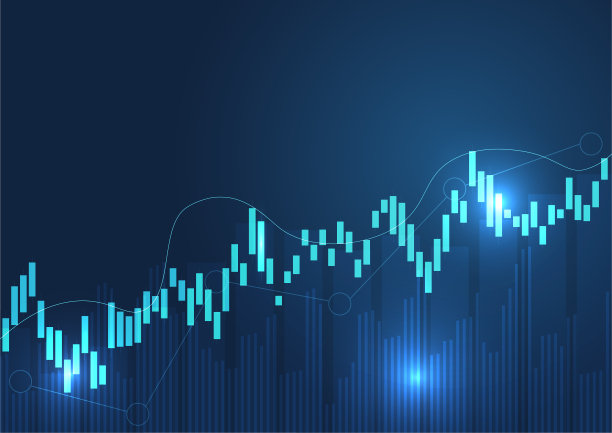 财务图表具有上升趋势线图图片下载