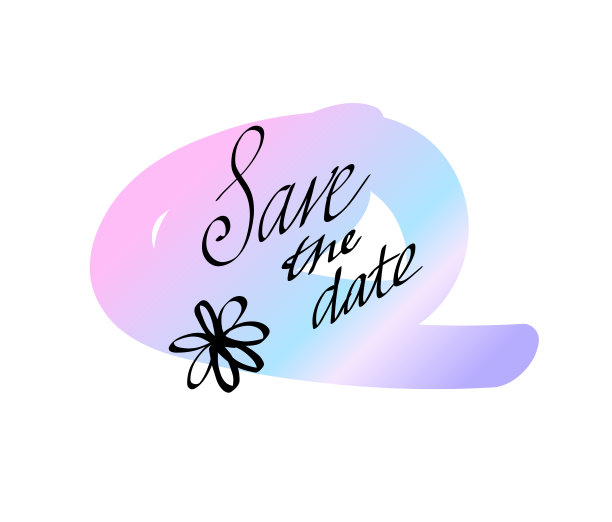 手绘字体。隔离保存日期。矢量插图。字体设计的背景。图片下载