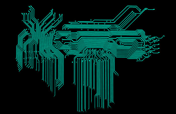 隔离在白色背景上的电路板图案元件图片下载