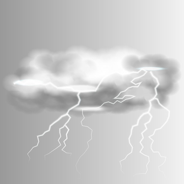 带闪电的乌云图片下载