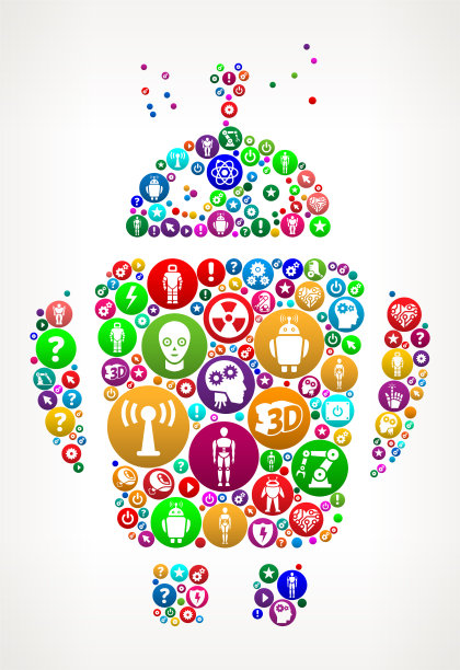 机器人的矢量图标模式背景图片下载