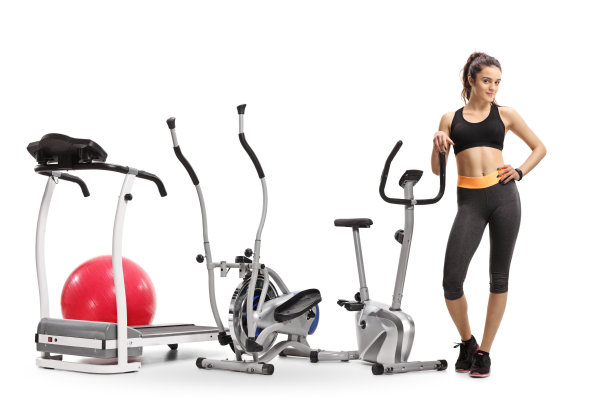 健身女性与运动器械图片下载