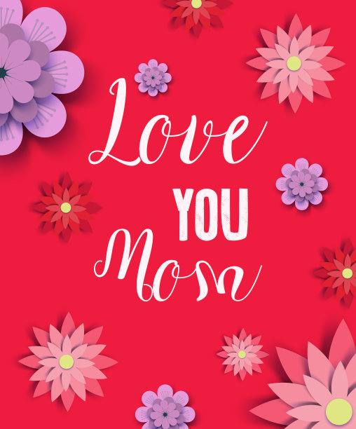 母亲节贺卡快乐妈妈问候背景向量鲜花邀请妈妈节日春天植物插图图片下载