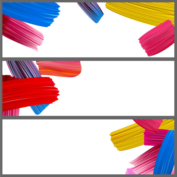 旗帜与彩色水彩笔触。图片下载