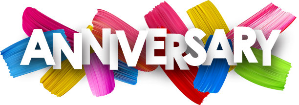 用画笔画的周年横幅。图片下载