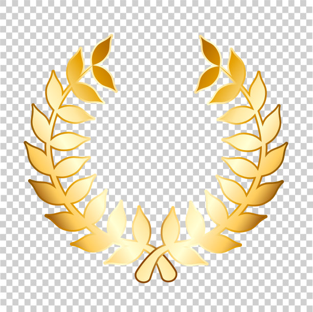 矢量金桂冠透明背景，股票矢量插图图片下载