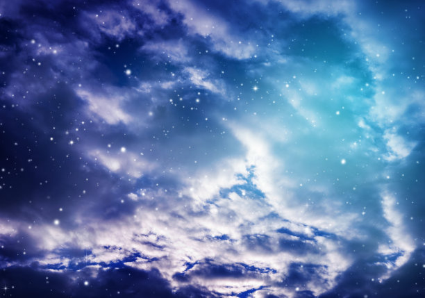 满天星星的夜空。图片下载