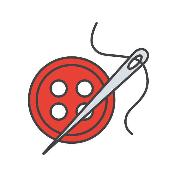 用线的图标缝纽扣和针图片下载