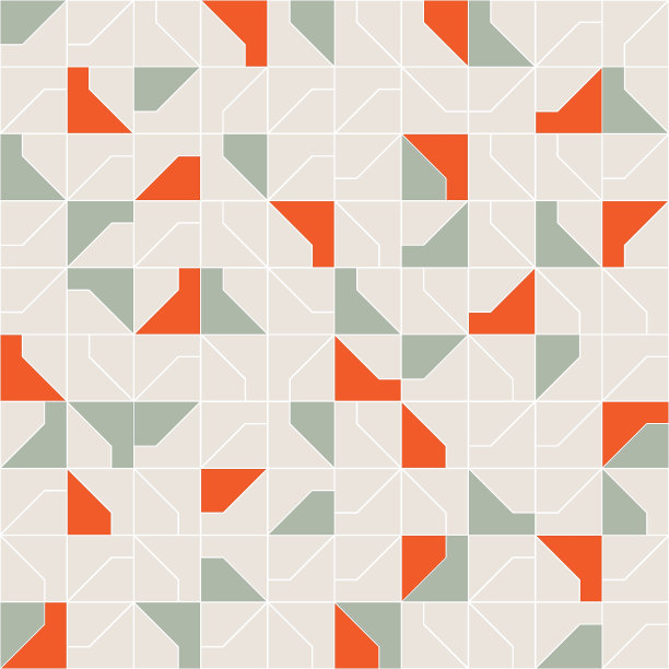 抽象现代主义风格的几何瓷砖无缝图案素材图片