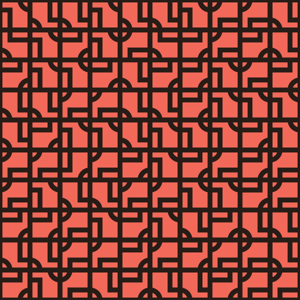 抽象无缝图案设计与瓷砖几何形状素材图片