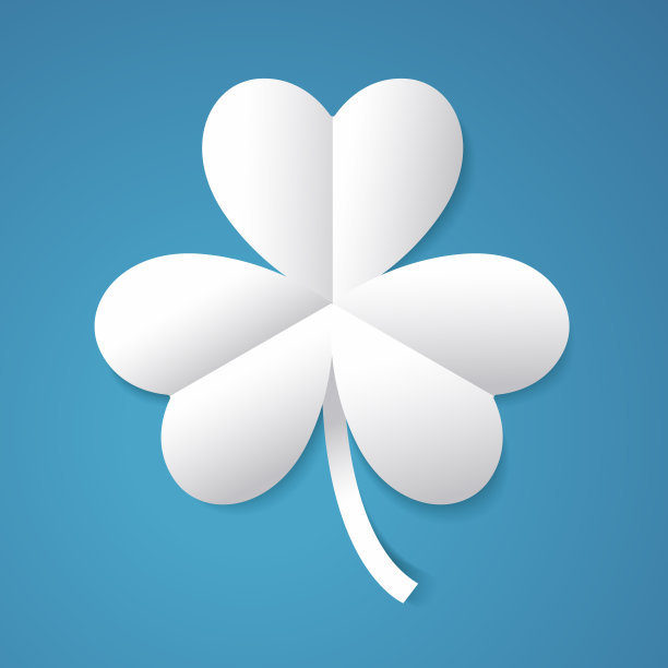 三叶草设计在纸艺术风格。图片下载