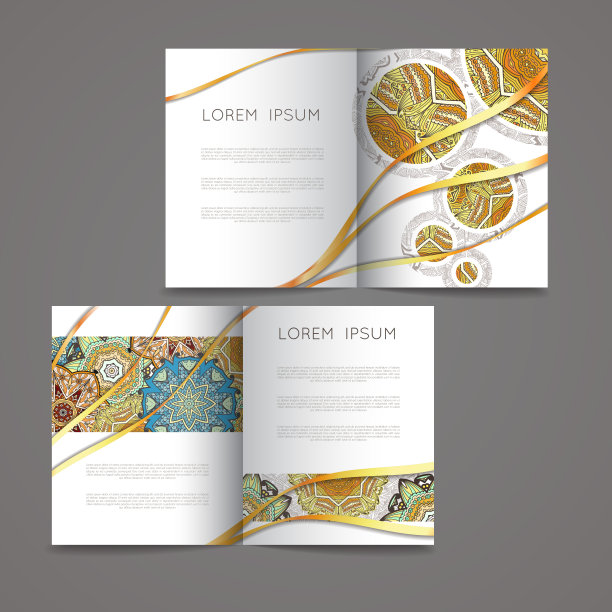 曼荼罗符号设计系列。一套商业名片与圆形装饰。图片下载