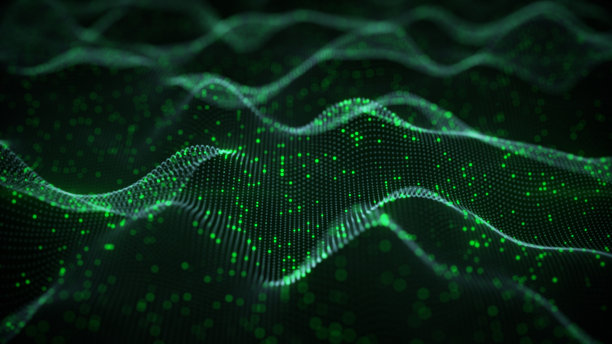 发光绿色神经网络3D渲染图片下载