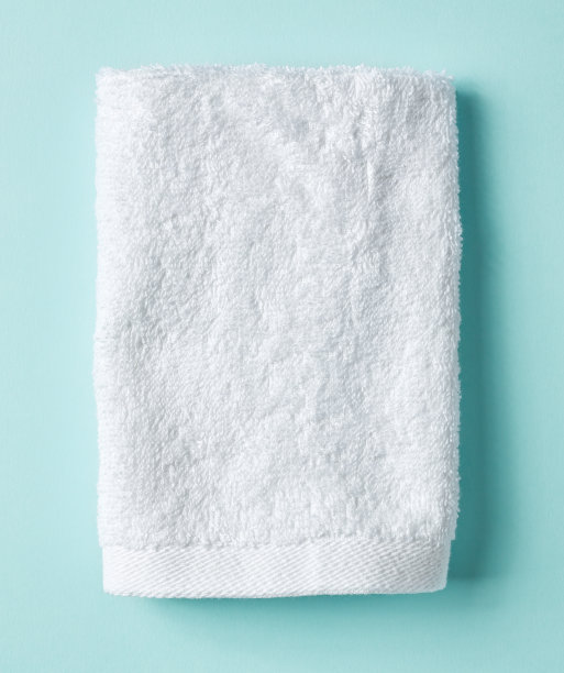 蓝色的白色浴巾，从上面看图片下载