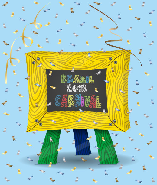2018巴西狂欢节上的黑板和五彩纸屑图片下载