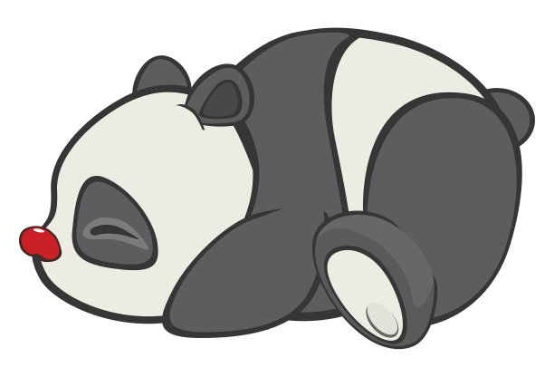 可爱熊猫卡通人物插图图片下载