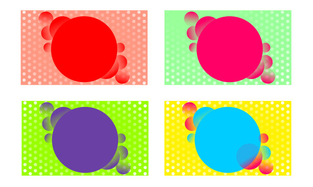 彩色横幅与圆圈在明亮的背景与波尔卡点图片下载