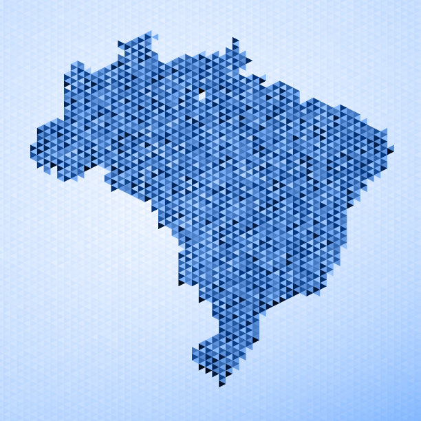 巴西地图三角形图案蓝色图片下载