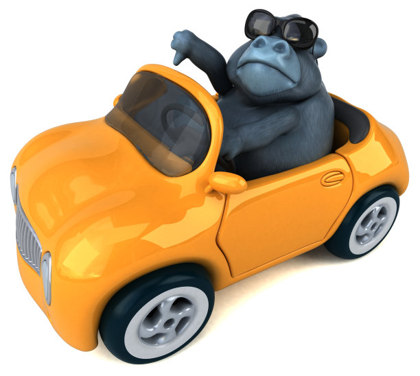 有趣的大猩猩- 3D插图图片下载