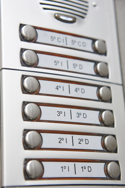 大楼对讲安全装置。家庭门禁设备。门铃图片下载