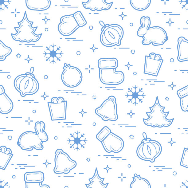 新年与圣诞无缝图案。冬天的假期。图片下载