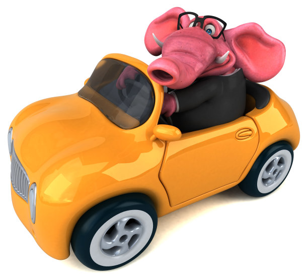 有趣的大象- 3D插图图片下载