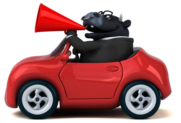 有趣的公牛- 3D插图图片下载