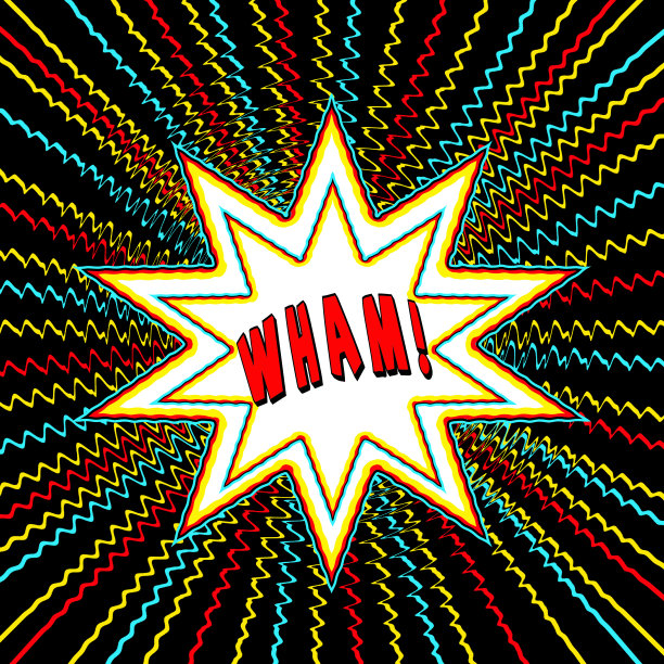 图形插图爆炸星爆发与表达漫画书文本图片下载