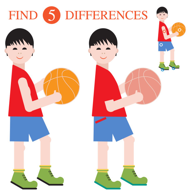 找到5个差异。儿童教育游戏。图片下载