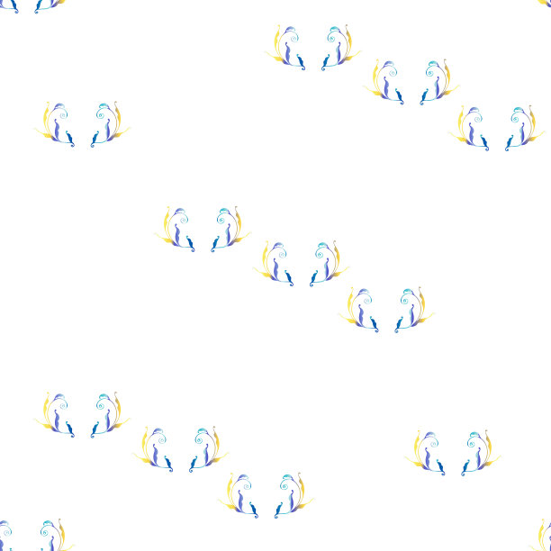 布料或织物上的图案为背景纹理蓝色和黄色图片下载