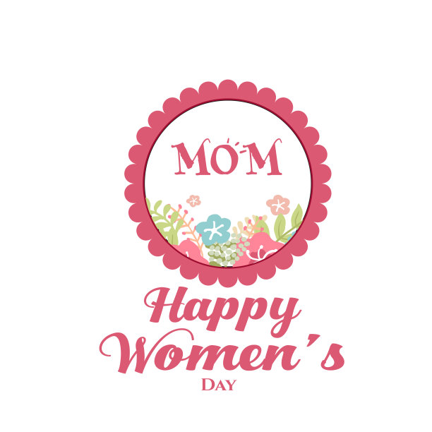妈妈妇女节快乐圆框背景矢量图像图片下载