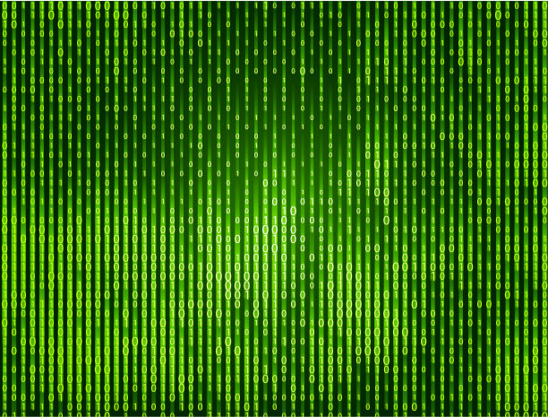 二进制零和一下降绿色矢量背景图片下载