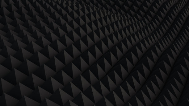 黑色表面波浪3D渲染图片下载