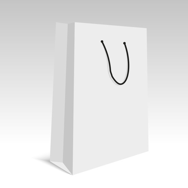 灰色背景上袋子的空白。向量。图片下载