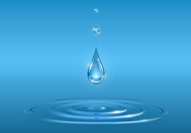 水滴落入纯净的水中图片下载