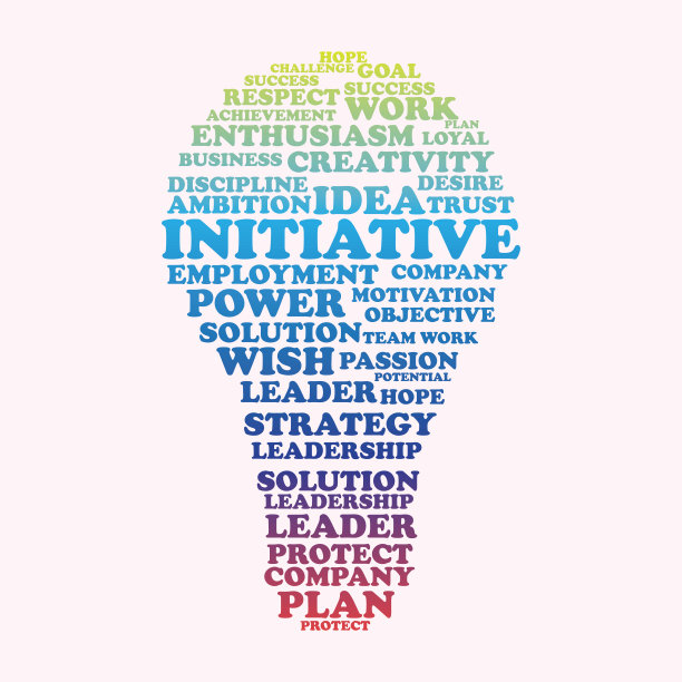 词汇云倡议，创意商业概念，矢量插图图片下载