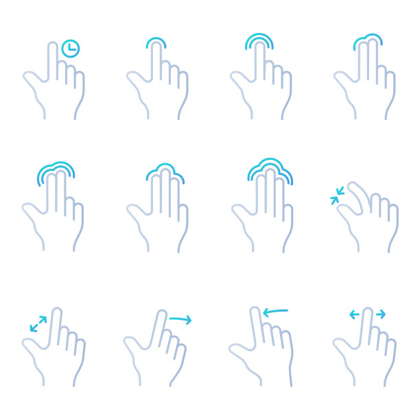 彩色触摸屏手势图片下载