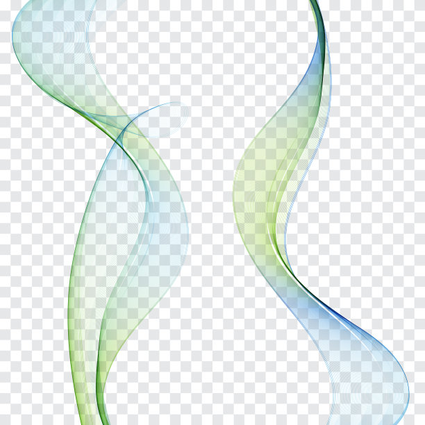 明亮的绿色蓝色速度抽象线条流动极简清新的旋风季节春季波过渡分频可编辑模板。矢量图图片下载