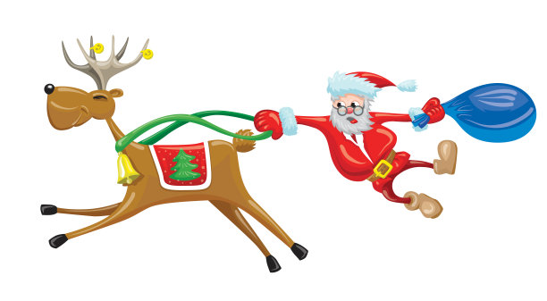 圣诞老人的驯鹿素材图片