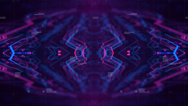 对称模式。暗紫色紫罗兰和蓝色芯片背景。图片下载