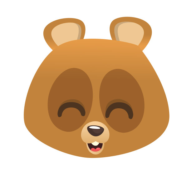 卡通熊笑脸头像。矢量图图片下载