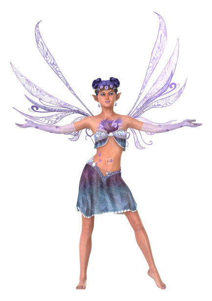 3D渲染紫仙子图片下载