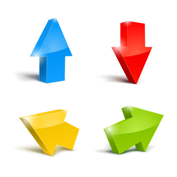 一组图标指针箭头3d图片下载