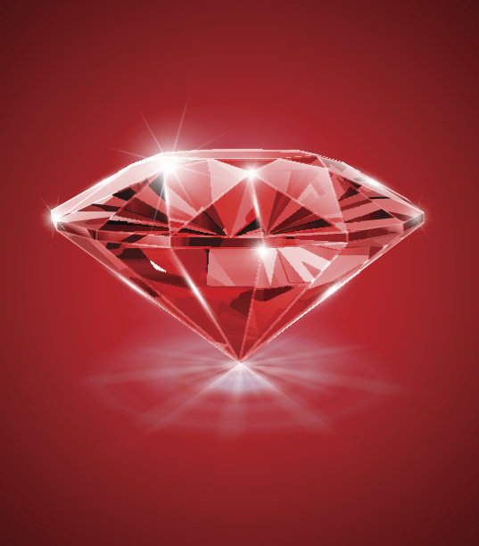 红色背景上的钻石图片下载