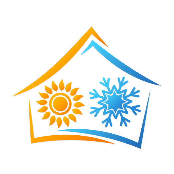 房子阳光和雪花空调图片下载