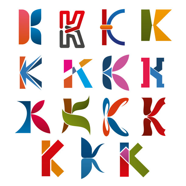 K字母矢量图标公司品牌名称模板图片下载