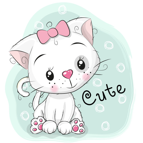 蓝色背景下可爱的小女孩图片下载