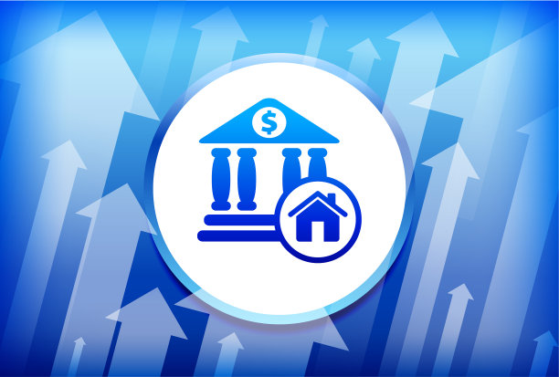 银行& Home蓝色箭头背景图片下载