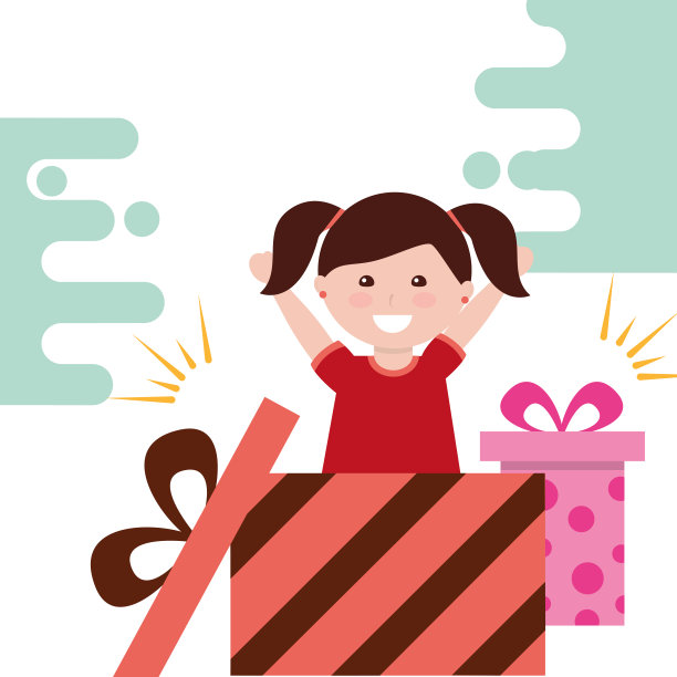 儿童礼品盒形象图片下载